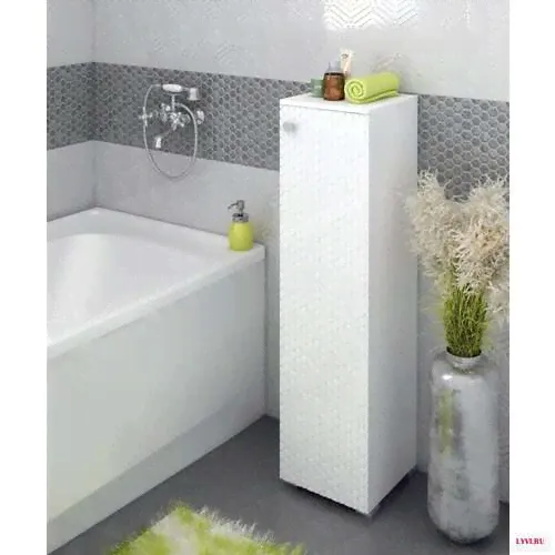 Шкаф для ванной комнаты, REGENT style, вштсоната 1д, белый, правый, 115*30*30-0