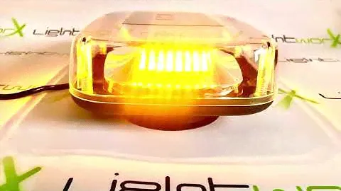 LED Minibar 12/24V, ECE R65, R10, IP56, 15 x Flash Patterns, Mag Mount, Clear Lens, Amber