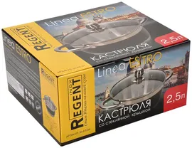 Кастрюля Regent Inox Estro 2,5 л стеклянная крышка